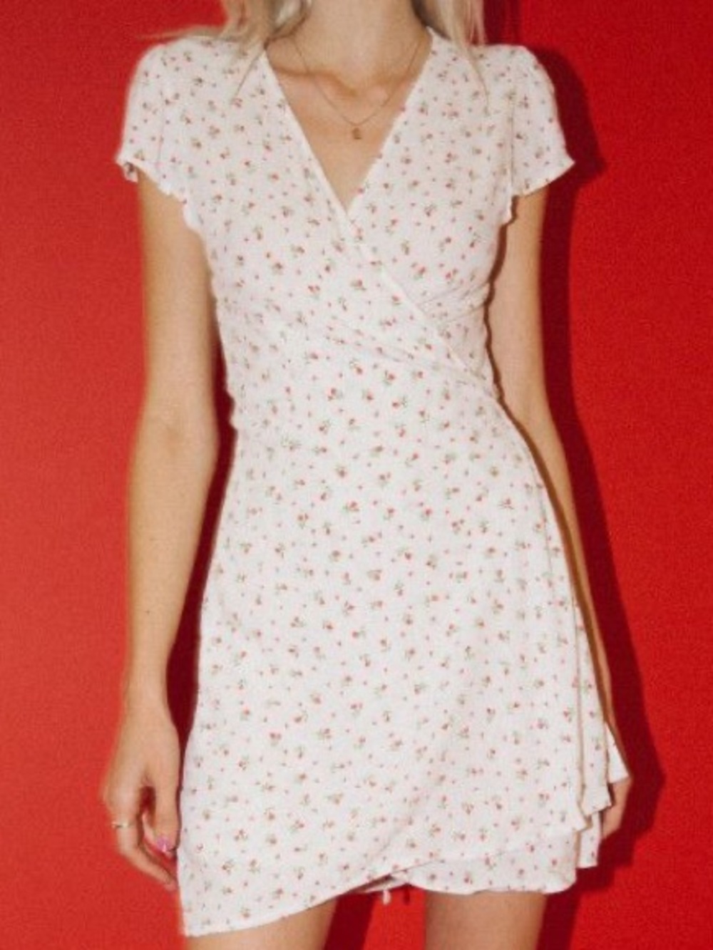 Brandy Melville Floral Pink Wrap Dress EUC